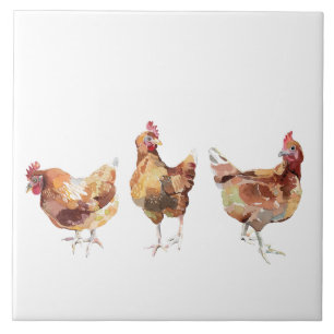 Carreaux en céramique - 3 poulets cuisine français