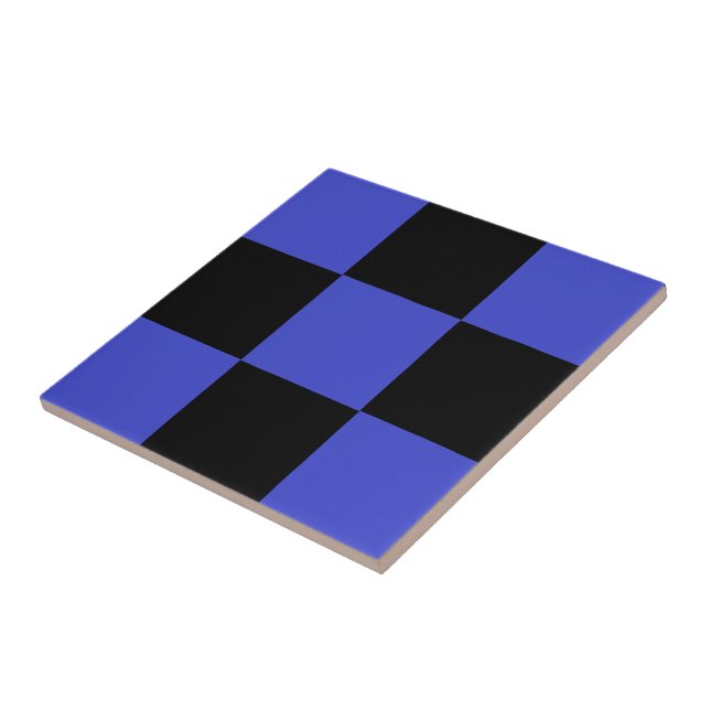 Carreaux en céramique Black Blue Check (Côté)