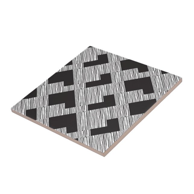 Carreaux en céramique blanc et noir (Côté)