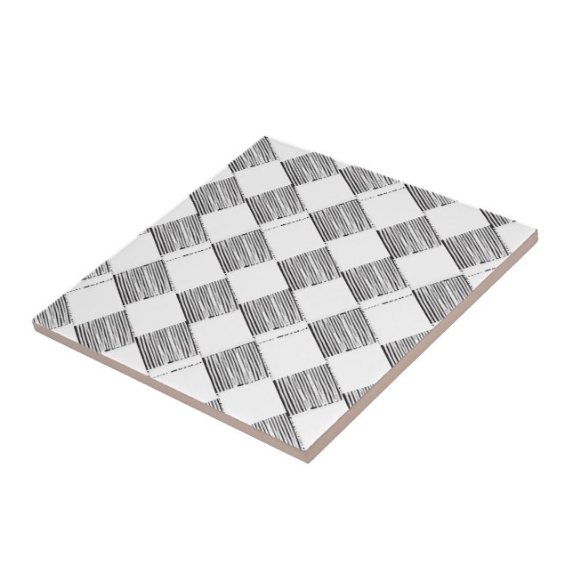 Carreaux en céramique blanc et noir (Côté)
