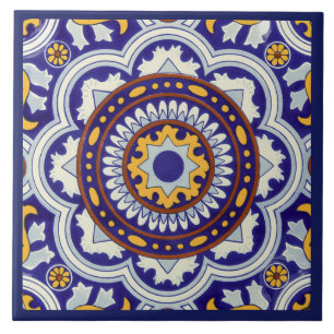 Carreaux en céramique - Bleu Bordure style mexicai