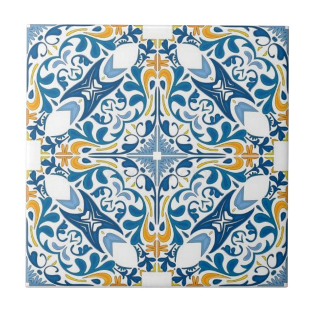 Carreaux en céramique - Bleu portugais (Devant)