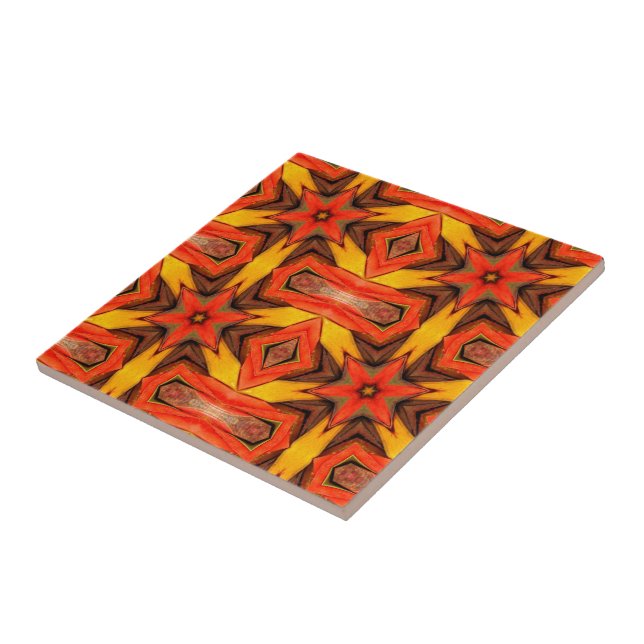 Carreaux en céramique Brown orange jaune (Côté)