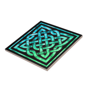 Carreaux en céramique céleste : Carré bleu vert De
