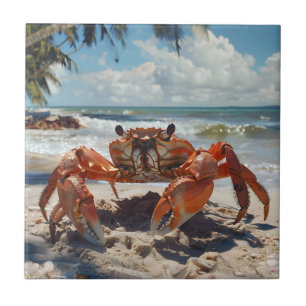 Carreaux en céramique de crabe de plage