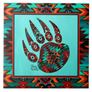 Carreaux en céramique de l'ours tribal