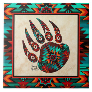 Carreaux en céramique de l'ours tribal