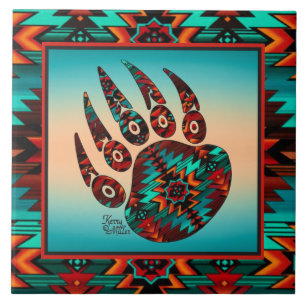 Carreaux en céramique de l'ours tribal