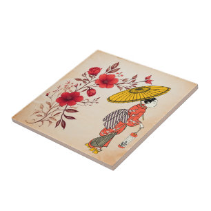 Carreaux en céramique femme asiatique