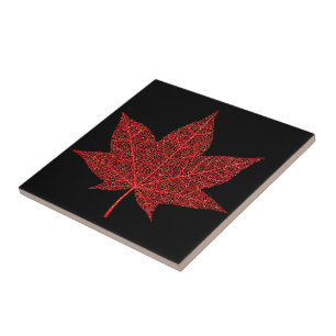 Carreaux en céramique Feuille rouge parties scinti