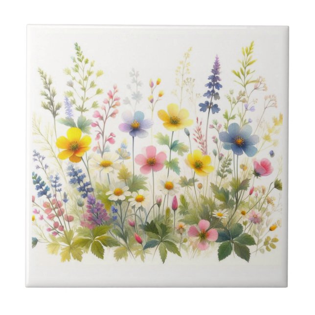 Carreaux en céramique floraux de fleurs sauvages e (Devant)