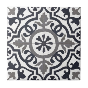 Carreaux en céramique française - Noir, Gris et Bl