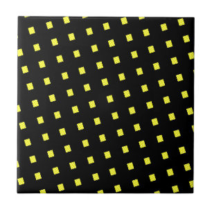 Carreaux en céramique Jaune Polkadot Blanc Noir