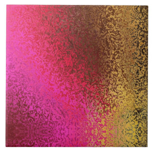 Carreaux En Céramique Motif Rose Et Or