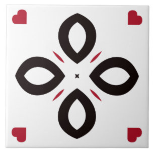Carreaux en céramique - Motif rouge et noir en bl