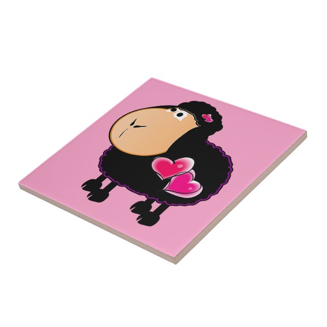 Carreaux en céramique Mouton rose Coeurs (Côté)