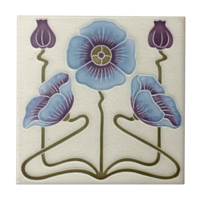 Carreaux en céramique - Poppies bleues (Devant)