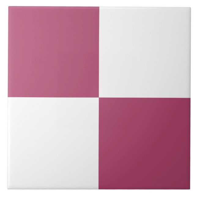 Carreaux en céramique rose À damiers framboise (Devant)