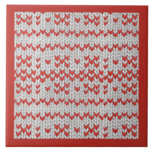 Carreaux en céramique ROUGE NORDIQUE KNIT / Rouge