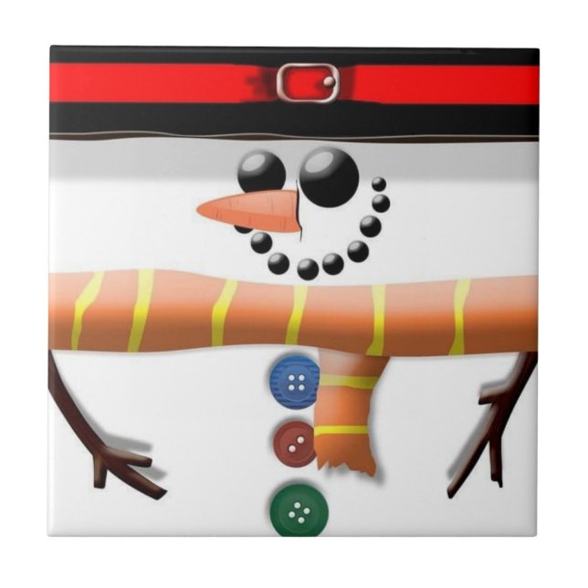 Carreaux en céramique Snowman à face plate (Devant)