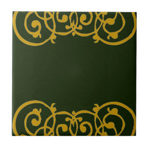 Carreaux en céramique verte avec bordure en dentel