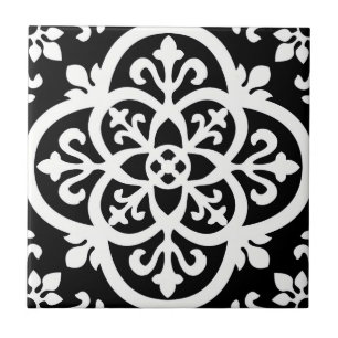 carreaux fins géométriques noirs et blancs