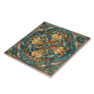 Carreaux floraux de l'Indigo Azulejo