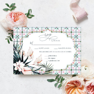 Carreaux Floraux RSVP de mariage tropical maroca