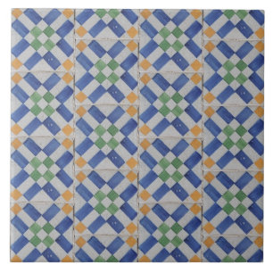 Carreaux Géométriques Azulejos Bleu Jaune Repro Es