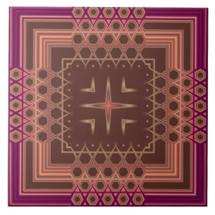 Carreaux géométriques fantaisie couleur vin et cho