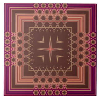 Carreaux géométriques fantaisie couleur vin et cho