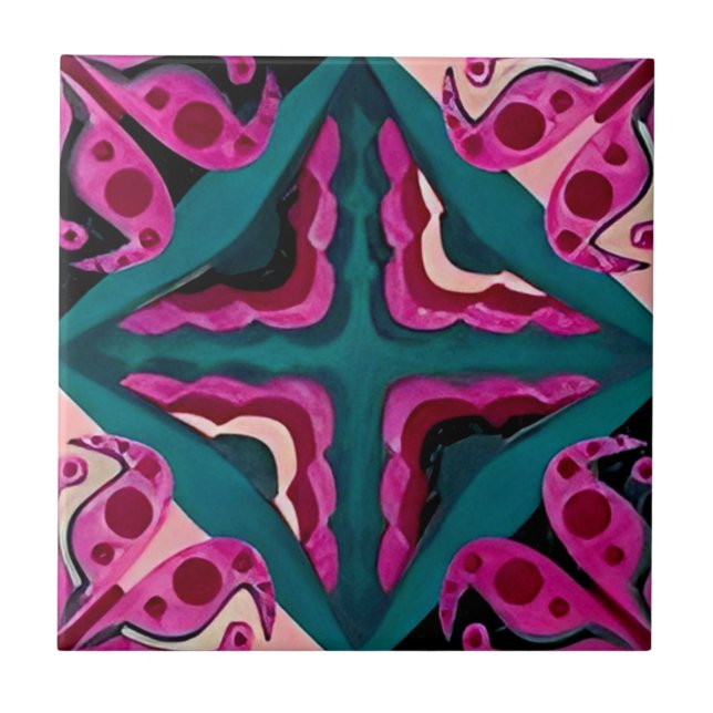 carreaux harmonieux de motif floral framboise (Devant)
