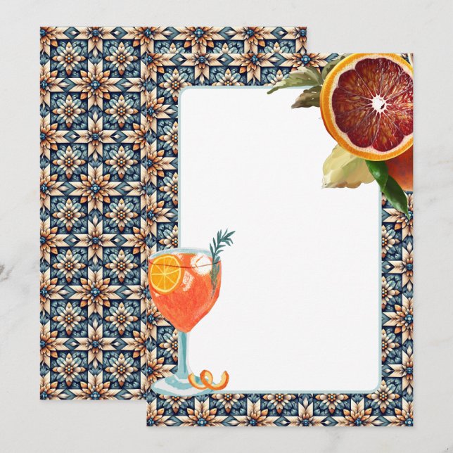 Carreaux Juicy Orange Spritz Blond Carte Pour do-i (Devant / Derrière)