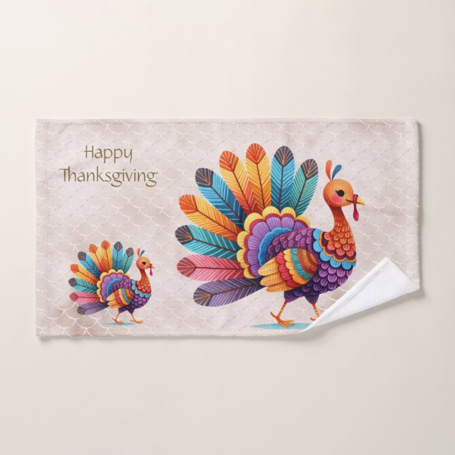 Carreaux Lumineux Thanksgiving Serviette à main Tu (Serviette à main)
