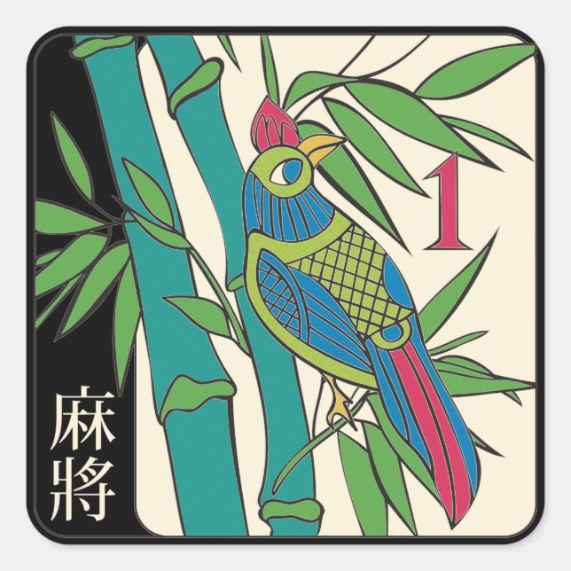Carreaux Mah Jongg Stickers Oiseaux (Devant)