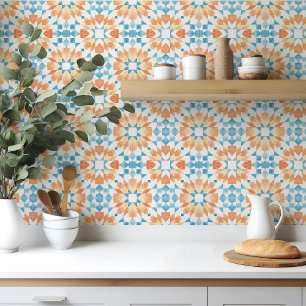 Carreaux marocains en bleu et orange