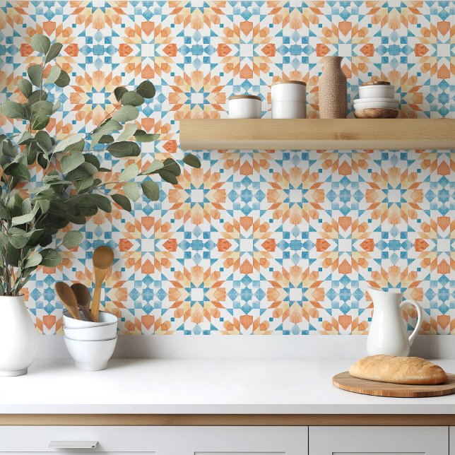 Carreaux marocains en bleu et orange (Créateur téléchargé)