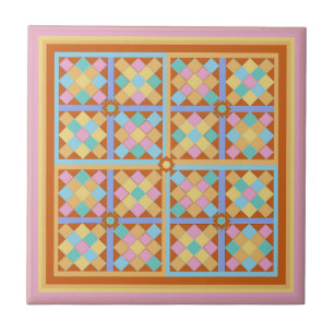 Carreaux marocains motif sur arrière - plan rose