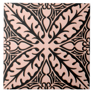 Carreaux marocains - rose pêche et noir