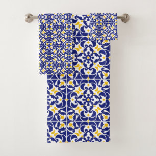 Carreaux méditerranéens Motif bleu et jaune