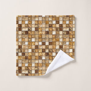 Carreaux Mosaïques Marron Beige Chaud Flux Abstrai