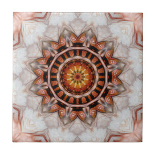 Carreaux Motifs géométriques roses en plumes d'or