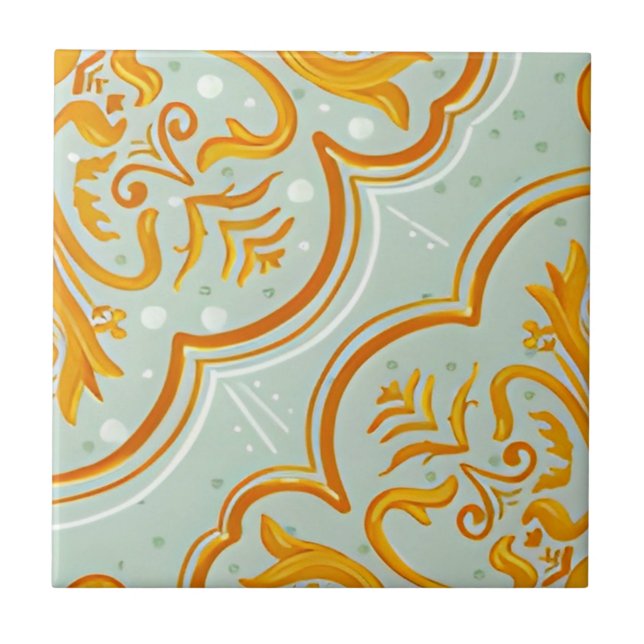 carreaux muraux classiques blancs et or (Devant)