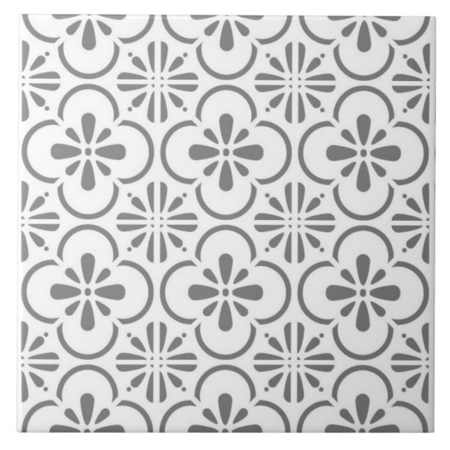 Carreaux muraux en céramique - Gris et Blanc Maroc (Devant)