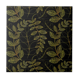 Carreaux muraux noirs et dorés artisanaux