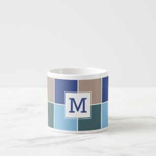 Carreaux nautiques monogramme personnalisé tasse e