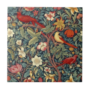 Carreaux Oiseaux en Fleurs