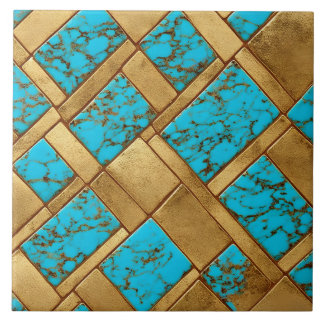 Carreaux or et turquoise - Coll. Turquoise