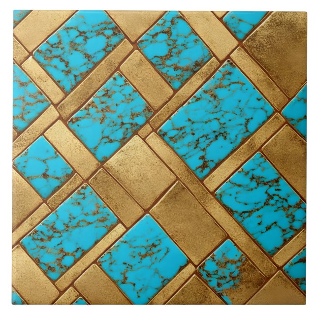 Carreaux or et turquoise - Coll. Turquoise (Devant)