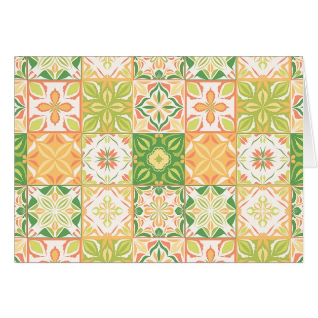 Carreaux ornés en vert et jaune (Devant horizontal)